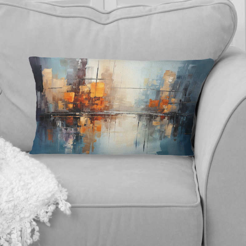 Coussin décoratif "Gray Canal Abstract Reflections"