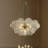 27'' Modern Glam Cluster Chandelier 6 Lights Pendant With Hand Blown Textured Glass Globes And Chrome Finish For Dining Room And Foyer