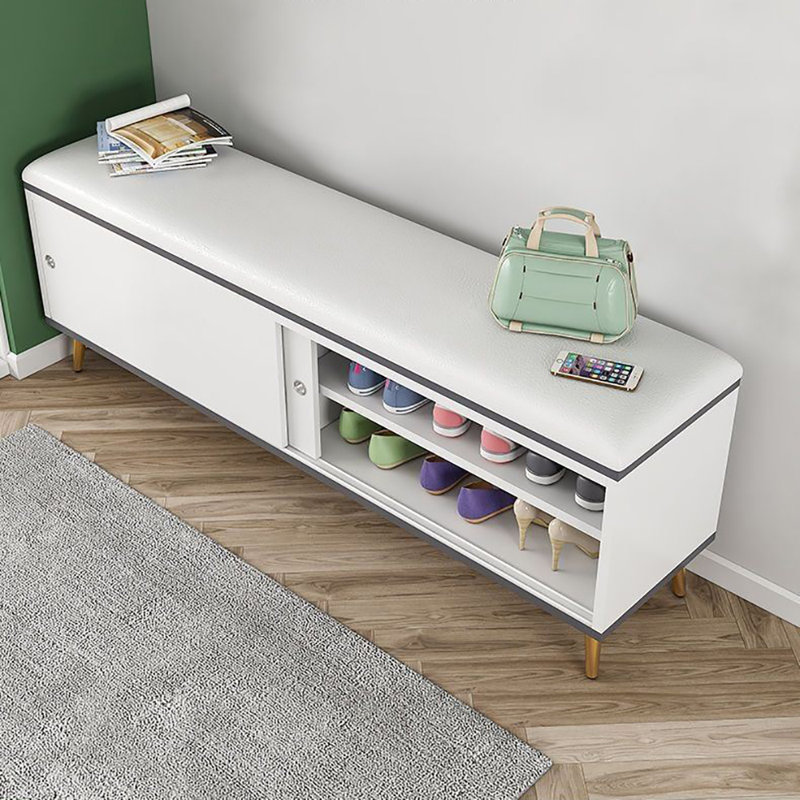 47.2'' Shoe Storage Bench, White/Gray