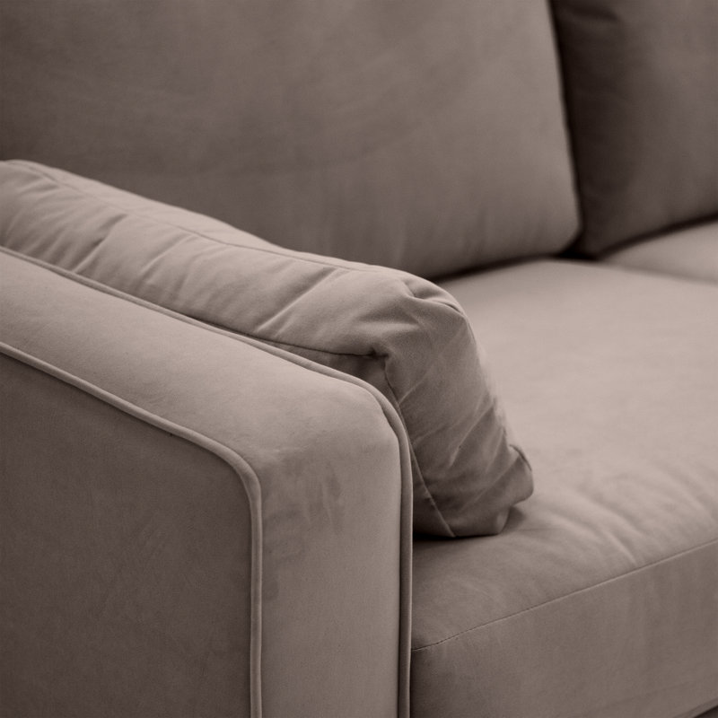 Millerville 4 Seater Velvet Sofa, Taupe