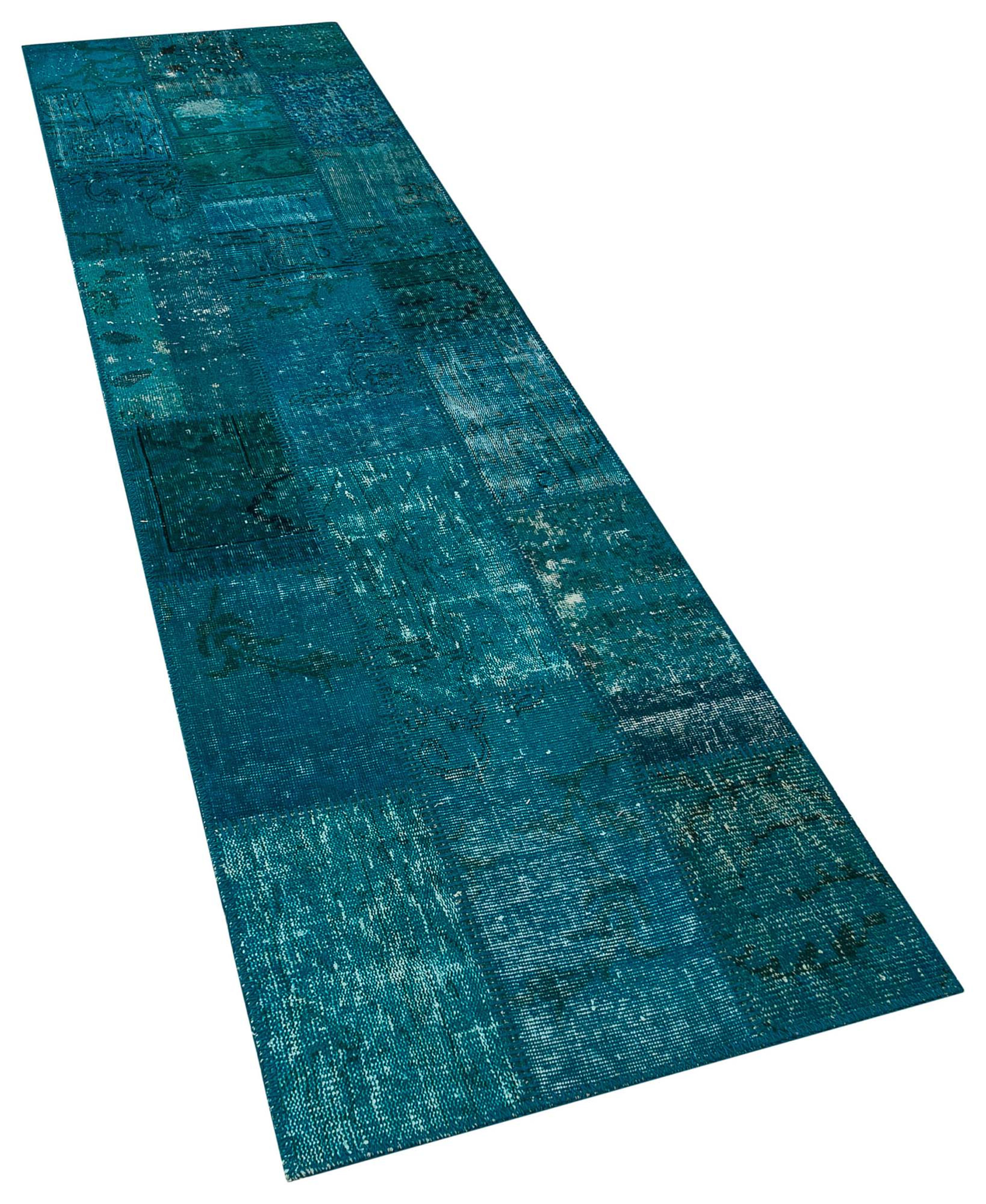 Retro Blue Rug Hefa Vintage Patchwork Hand Woven Blue Rug - Wayfair Canada