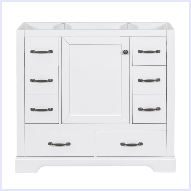 Meuble-lavabo moderne avec tiroir multifonctionnel, Blanc
