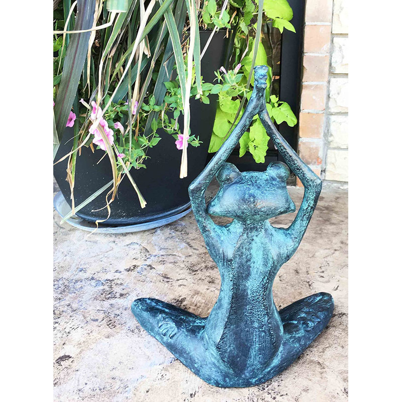 Statue de crapaud en méditation en aluminium Westerville