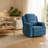 Light Blue Fluffy Fabric Single Sofa with Adjustable Backrest and Smart Features