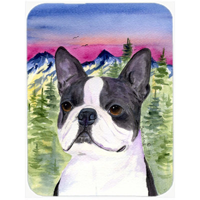 Boston Terrier Rectangle Tempered Glass Cutting Board