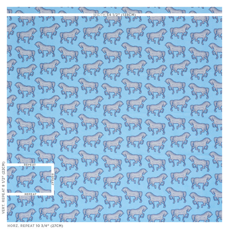 Tissu Faubourg, Bleu