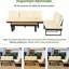 Mobilier de patio avec structure en fer et coussins résistants aux intempéries - Housses de coussin d'eau beige