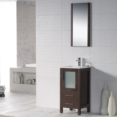 Ensemble de meuble-lavabo simple de 16 po avec miroir Mance