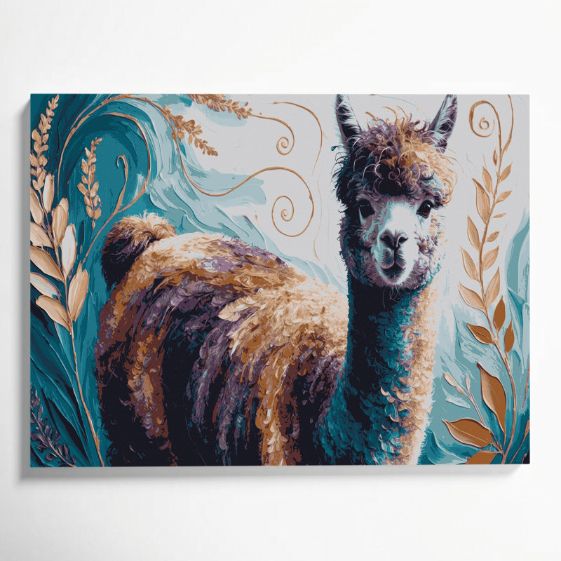 Faune, alpaga gris, art mural sur toile, 8" H x 10" W