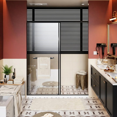 72-Inch High Shower Door, Aluminum Dual Sliding With Adjustable Width And Soft-Close Feature For Bathroom Upgrades Height, 60-Inch Width, Water-Tight Seal Retreat