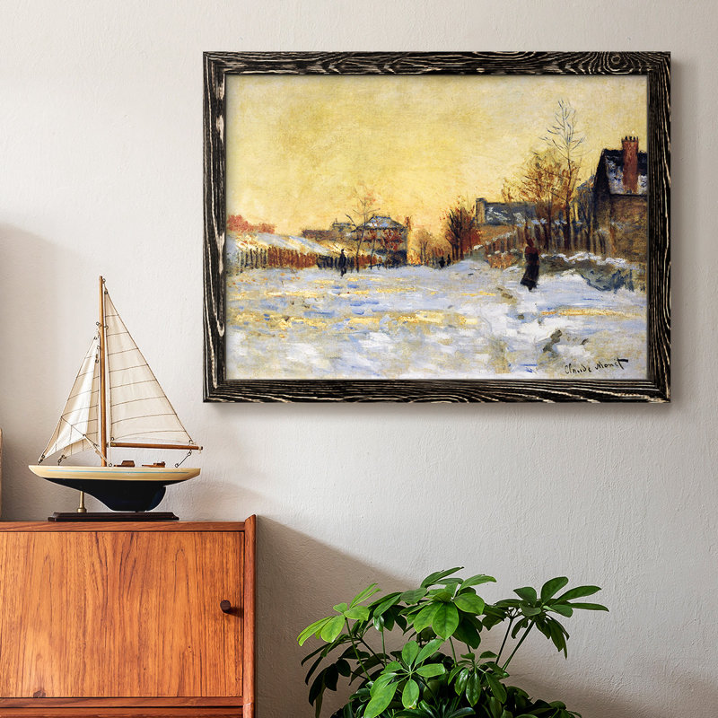 «Snow Effect, The Street In Argentuil», 1875, reproduction d'art sur toile, H 22 po x l 32 po x P 1,5 po, Noir