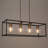 Jorinde 4-Light Modern Farmhouse Rectangle Black Metal  Chandelier with Seeded Glass Shade