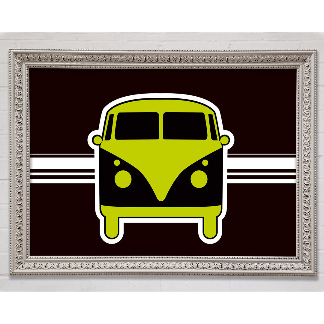 Retro Vw Camper Van Lime Green - Druck