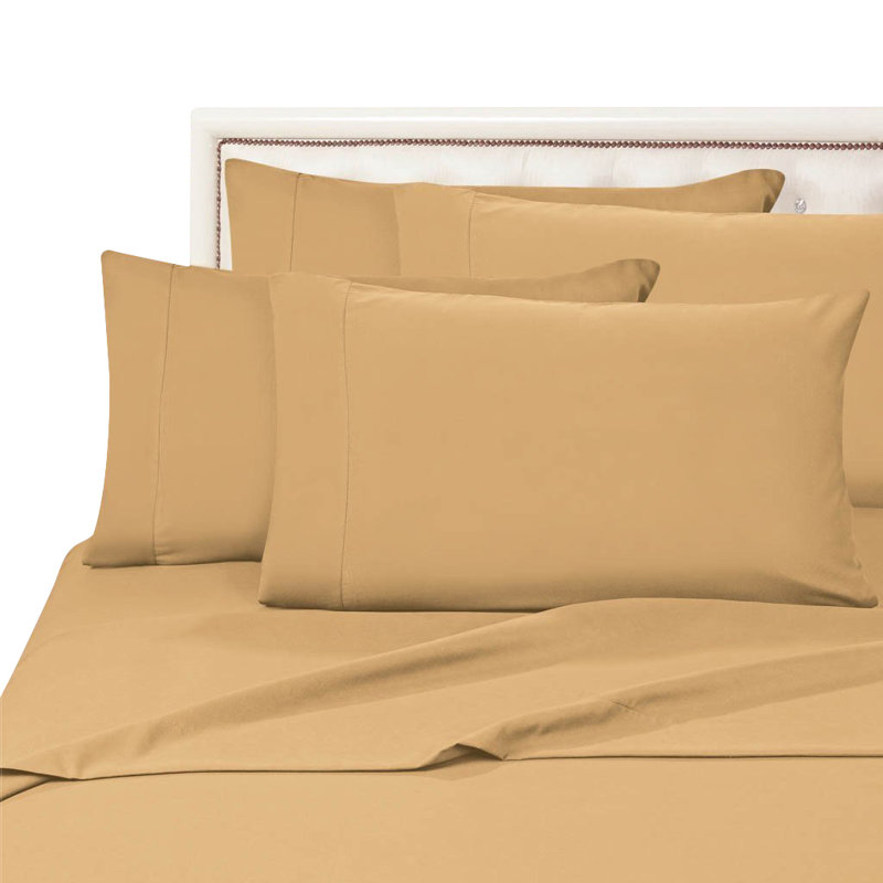 Elegant Comfort Luxurious 1500 Premium Hotel Quality Microfiber Three Line Embroidered Softest Bed Sheet Set, Wrinkle and Fade Resistant