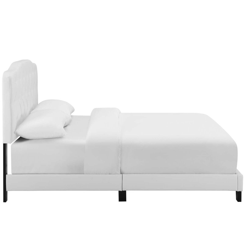 Lit en simili cuir Modway Amelia, Double, Blanc
