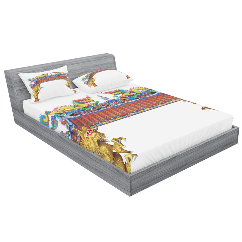 Dragon Microfiber Sheet Set, Queen Sheet Set + Fitted Sheet + 2 Pillowcases