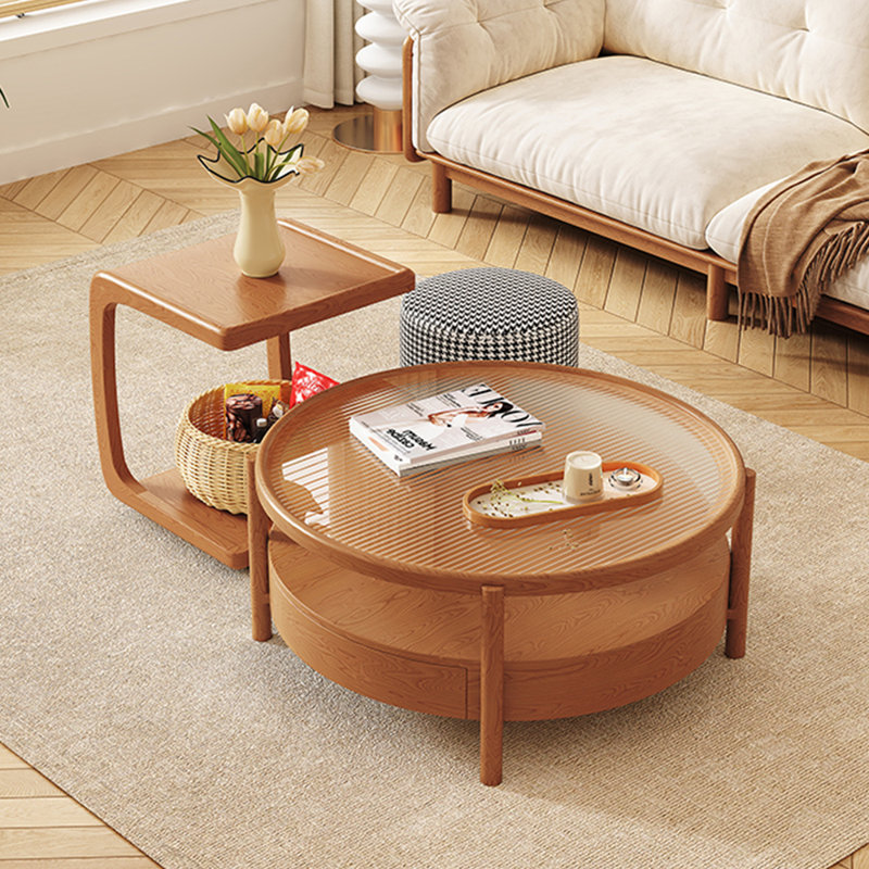Vintage cherry wood solid wood end table