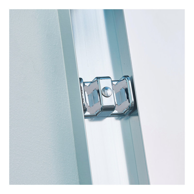 Double porte de douche coulissante pour baignoire, cadre en alliage d'aluminium chromé, verre trempé clair de 1/4 po (6 mm) d'épaisseur.