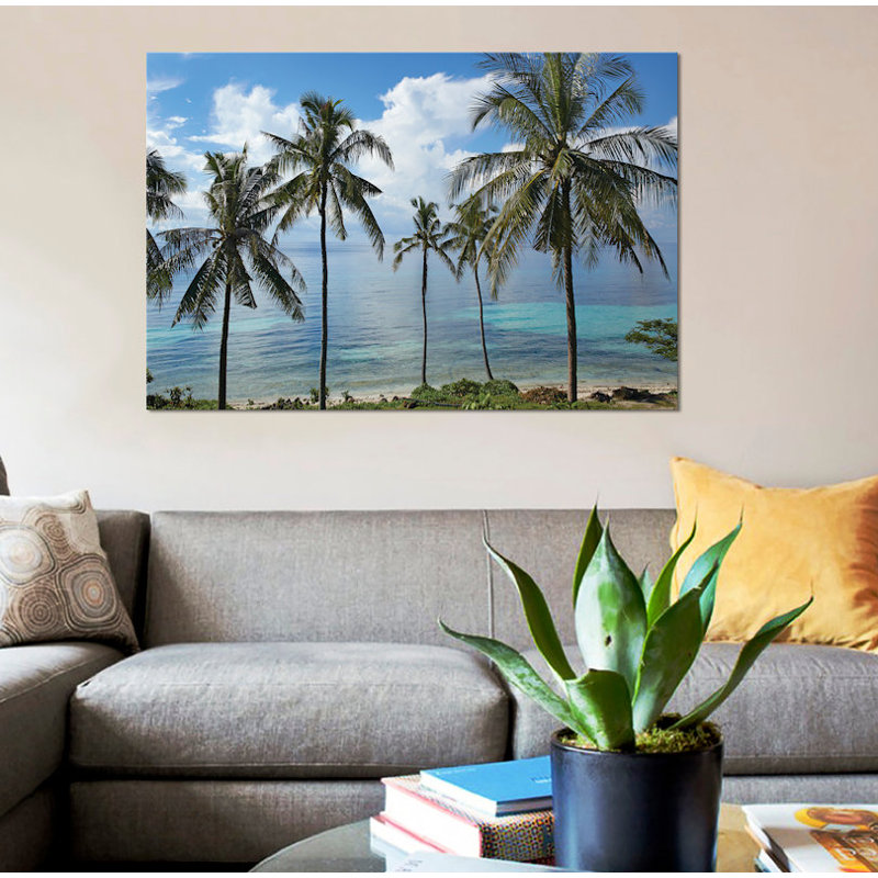 « coco palm trees, tapis bikini beach, panglao island, philippines », impression sur toile, H 8 po x l 12 po x P 0,75 po