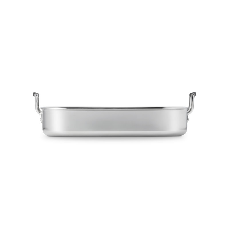Le Creuset Stainless Steel Signature Rectangular Roaster & Rack, 17 In.