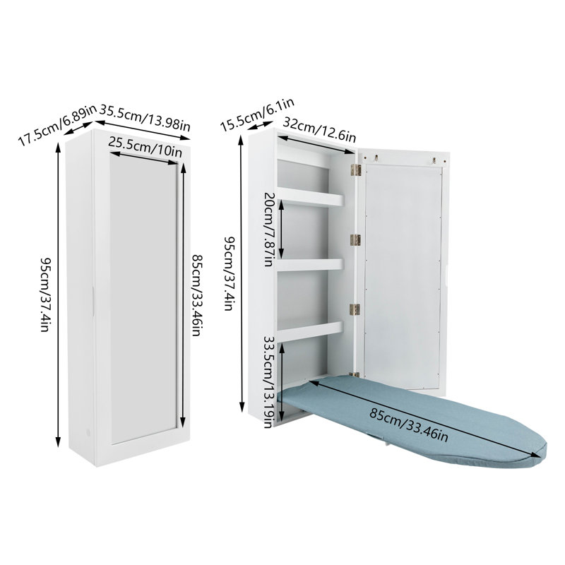 Built-In Ironing Center Board with Mirror