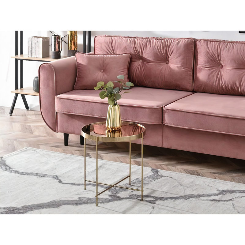 Appling Four Leg Coffee Table, 43" H x 44" W x 44"D, Brown/Gold