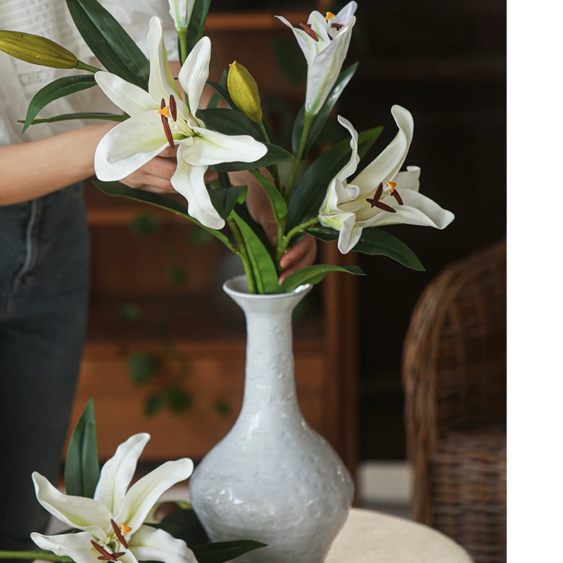 Artificial Real Touch Lily Stem 30" Tall, Brown
