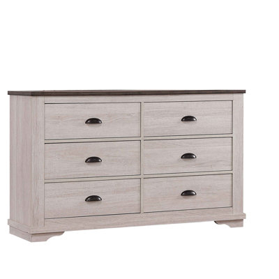 1pc Contemporary Six Drawers Dresser Bed Side Cabinet Wooden Furniture