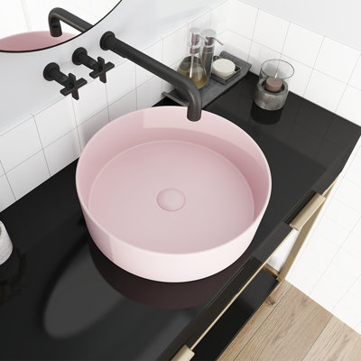 mohzate 15.7 " Ceramic Circular Bathroom Sink