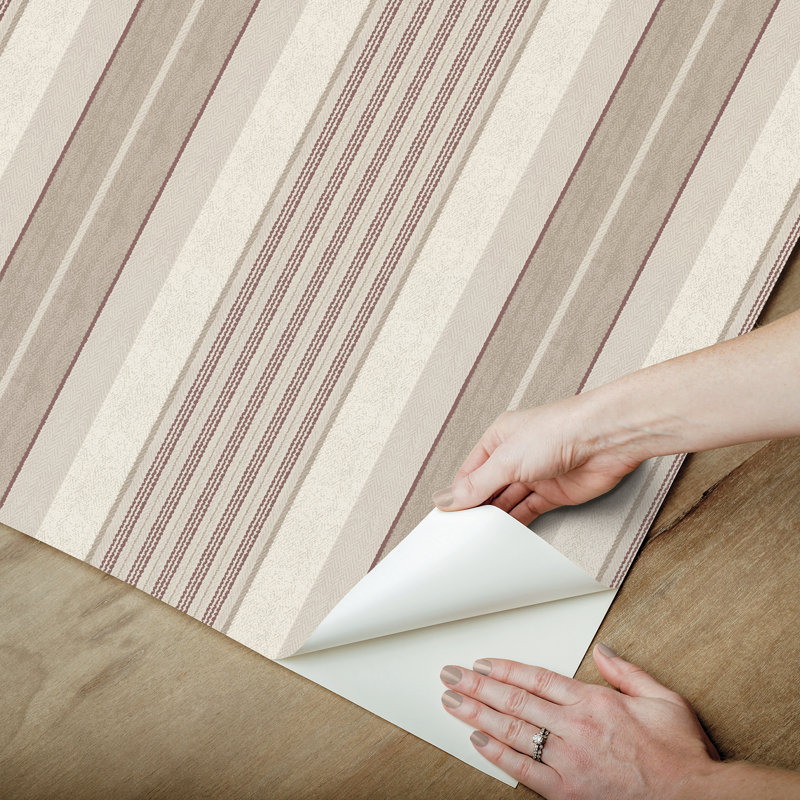 Escot Red Peel and Stick Wallpaper, Brown