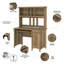 Ensemble de bureau réversible avec huche et chaise Khadesha-1090745111