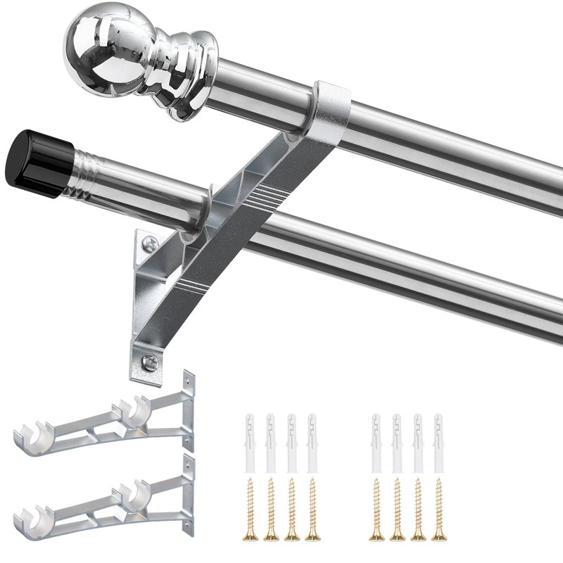 Chahna Stainless Steel Adjustable Double Curtain Pole