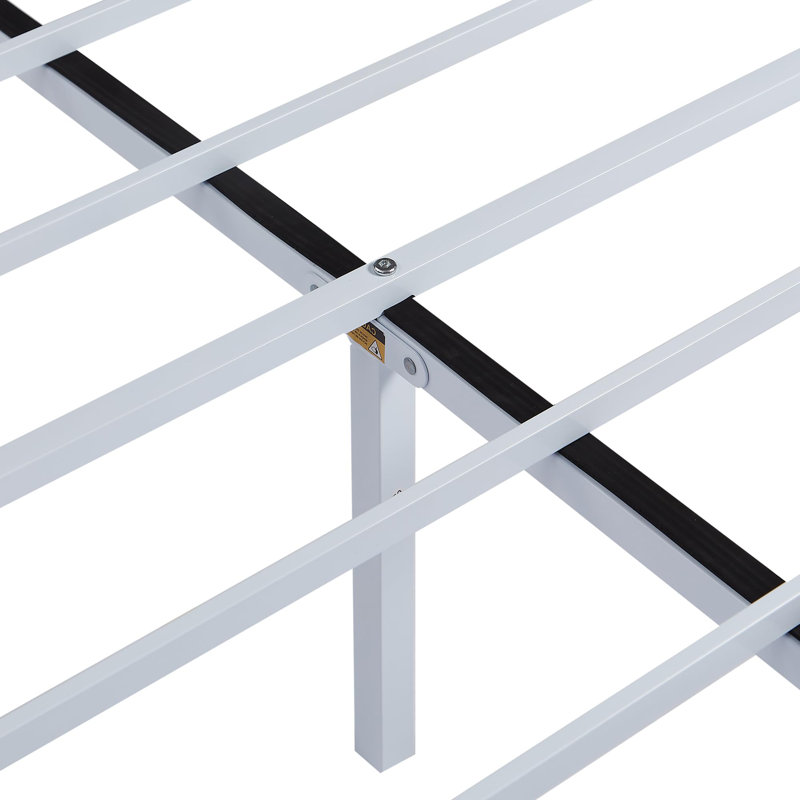 Structure de lit en acier 37,2 po Breeona, Blanc