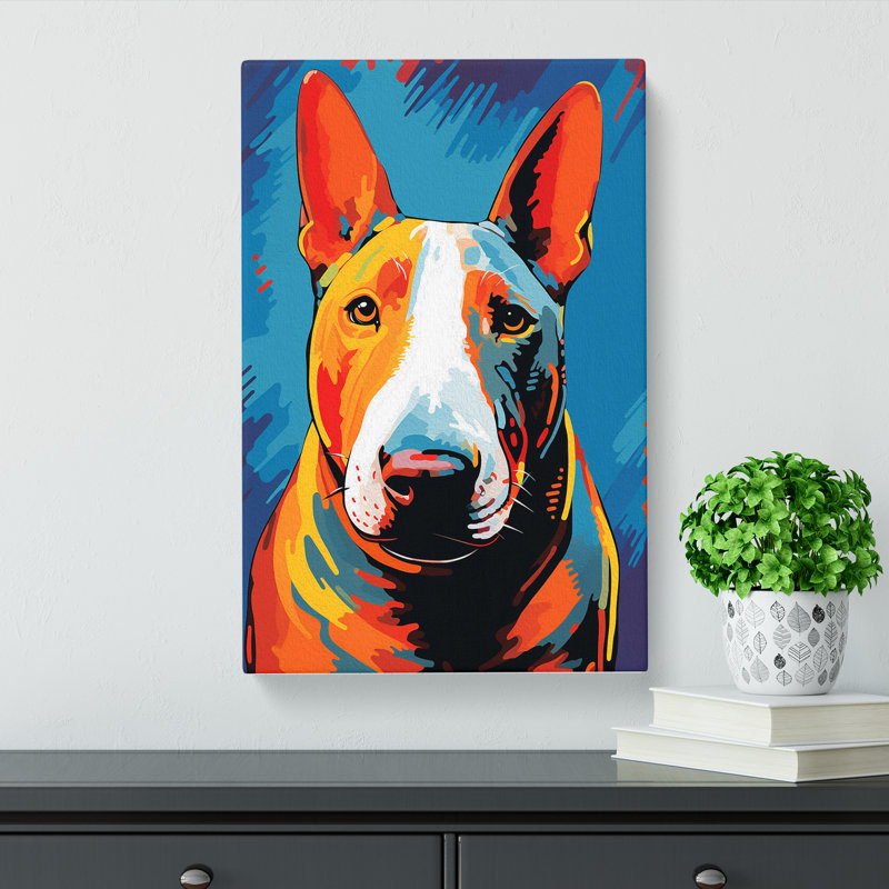 English Bull Terrier Pop Art No.2 - Wrapped Canvas