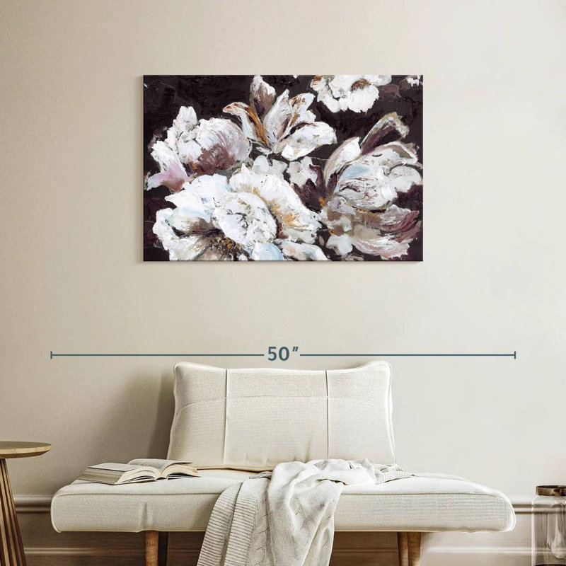 Avery Dark Flower, 24" H x 36" W