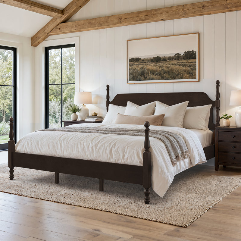 Lit en bois massif Theodore, Morocco Brown, King