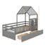 Lit simple avec 2 tiroirs de rangement et garde-corps-439295929