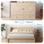 Grand lit escamotable Murphy avec grand tiroir de rangement et chargement USB, bois-640051900