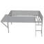 Lit mezzanine en bois avec bureau et DEL, gris-1509054660