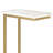 Skyler Genuine Marble C-Shape Industrial End Table With Metal Frame, Assembled-311684472