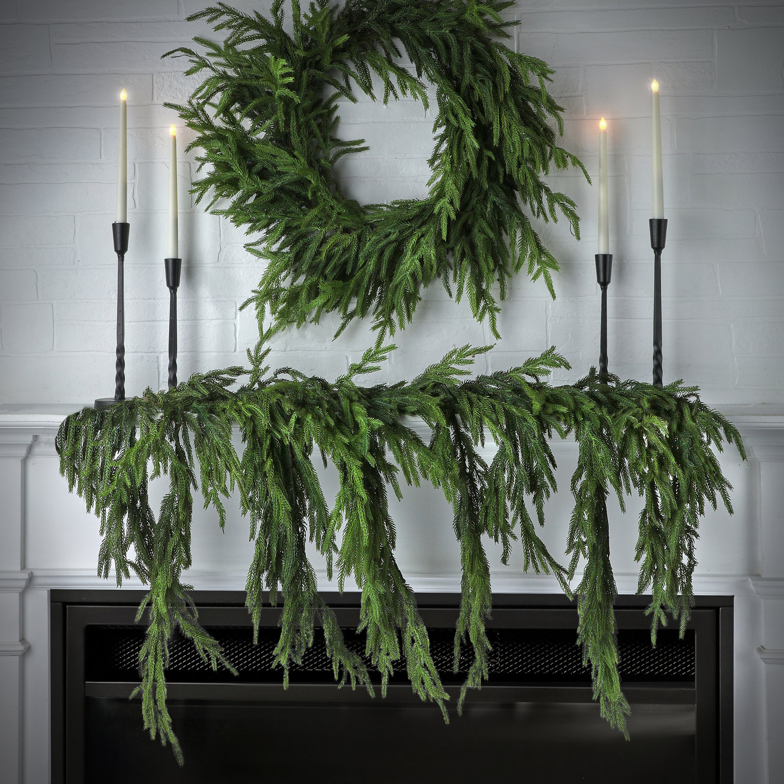 47x29"Real Touch Norfolk Pine Dripping Garland