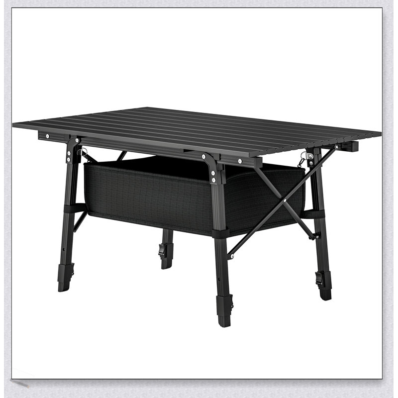 Portable Camping Table For Outdoor Picnic And BBQ, Lightweight Aluminum Folding Design With Storage And Carry Bags