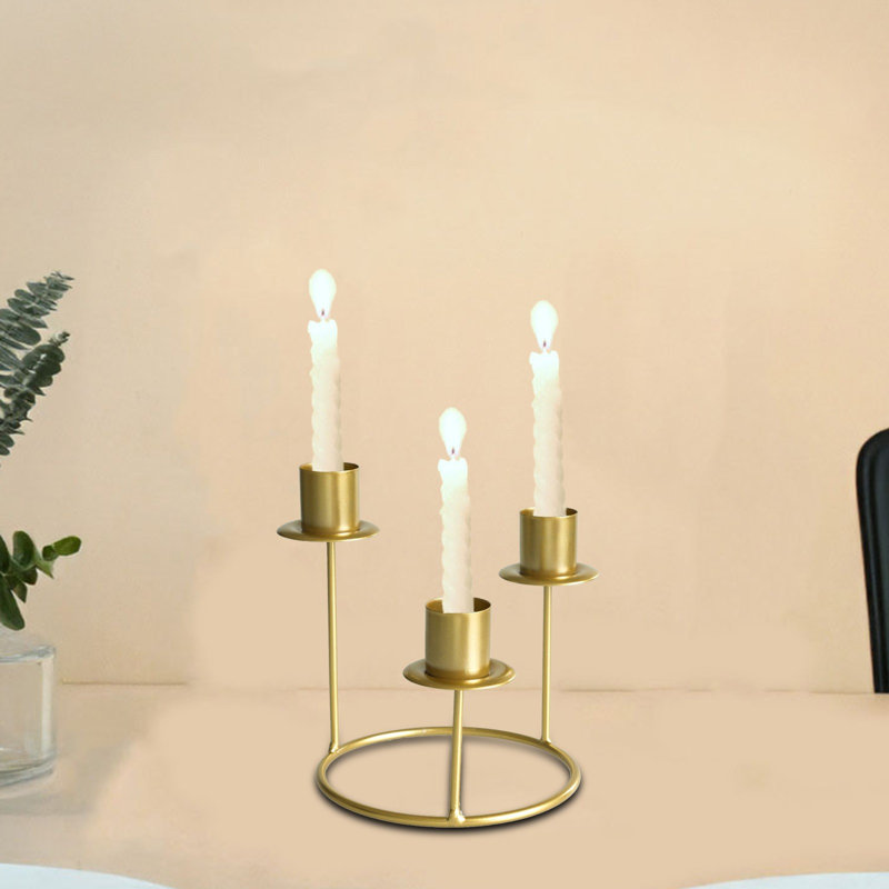 Bougeoir à structure moderne avec base robuste, idéal pour la décoration intérieure, centres de table, mariages, événements et cadeaux
