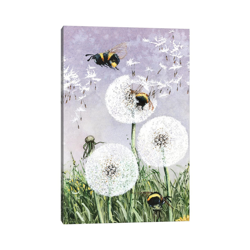 Reproduction d’art, "dandybees" par Maggie vandewalle, Toile tendue, H 12 po x l 8 po x P 0,75 po, Pas de tapis