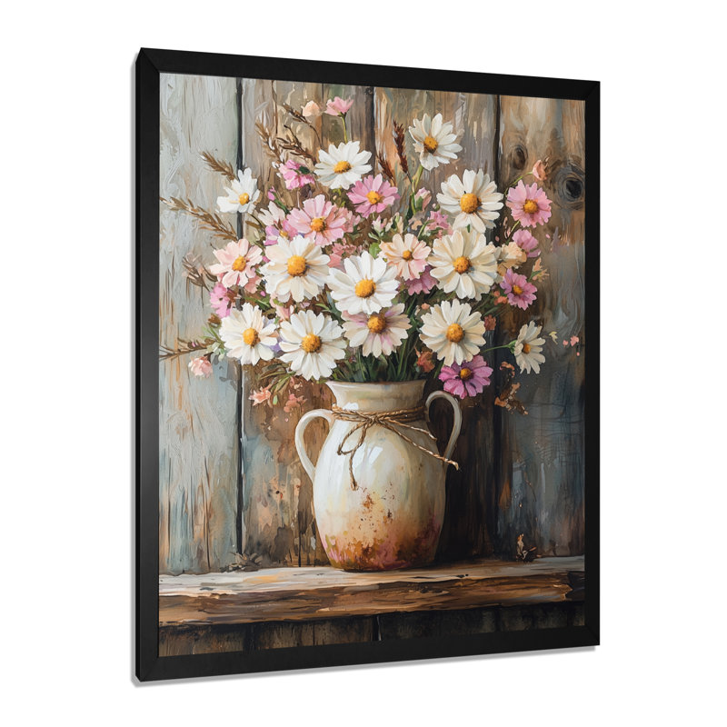 Alexander - décoration murale florale, Black, 20" H x 12" W, Reproduction encadrée d'une seule photo