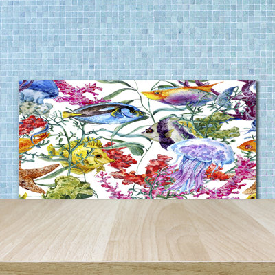 Piara 50cm W x 100cm L Glass Peel and Stick Panel