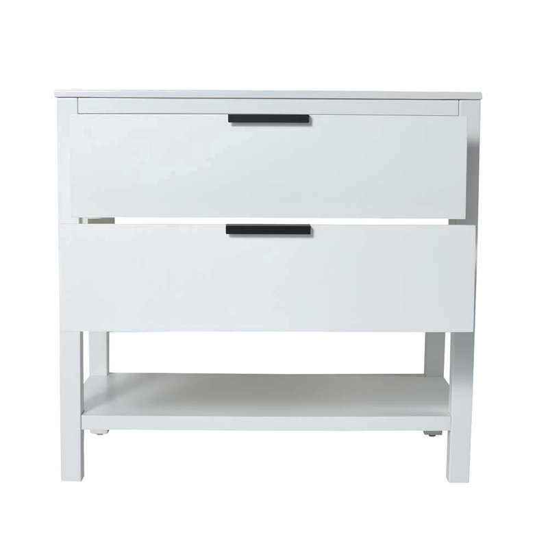 Ensemble de meuble-lavabo simple 35,92 po avec plateau en résine Gabay, Blanc, Noir