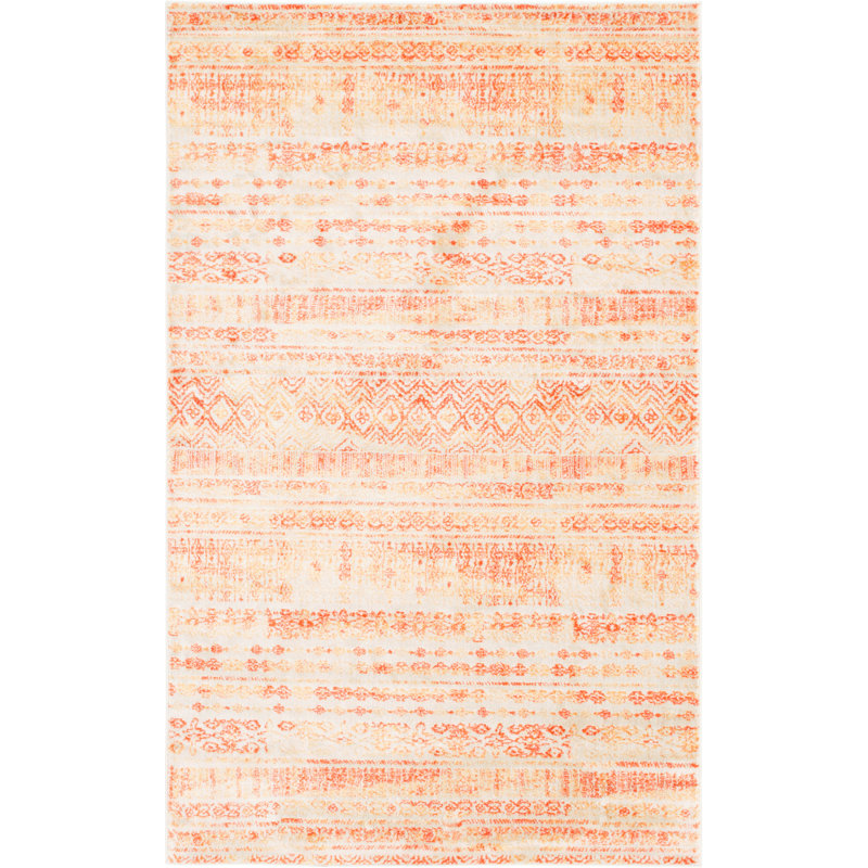 Tapis orange Zandra, Rectangle 5 pi 1 po x 8 pi