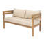 Ensemble de causeuse d'extérieur en bois d'acacia avec coussins hydrofuges et table ronde pour patio