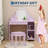 Kids Vanity Table and Chair Set, Girls Dressing Table with Storage Shelves & Drawer, Children Study Desk with Storage Grids-1687866707